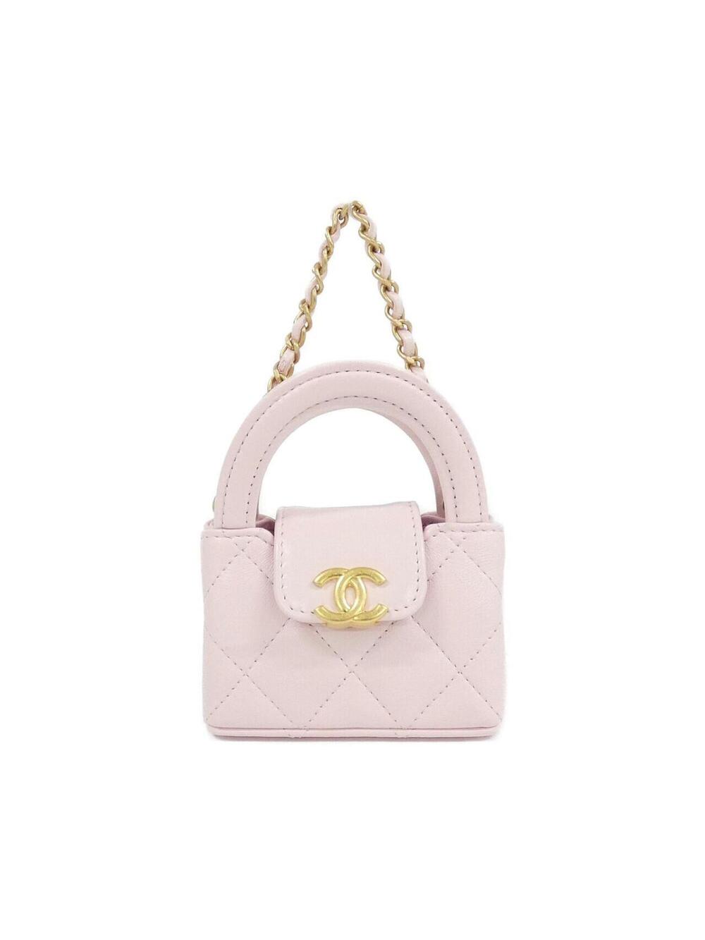 Chanel Bag Charm Leather Gold And Pink #336658C23B